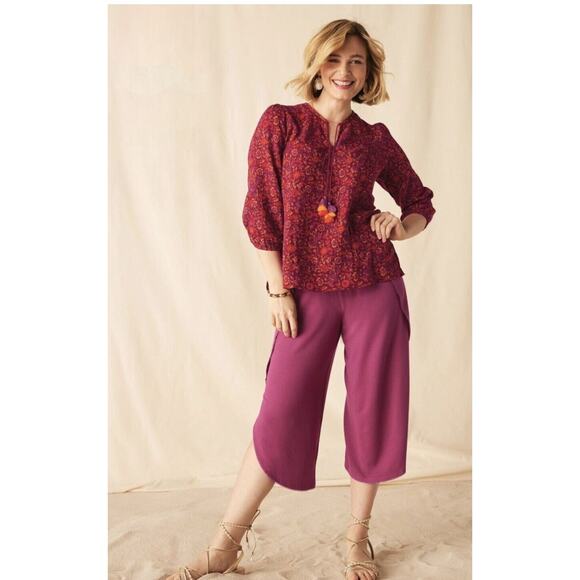 Matilda Jane Enchanted Garden Coral Reef Gauze Medallion Printed Blouse 2X - Picture 1 of 5